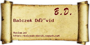Balczek Dávid névjegykártya